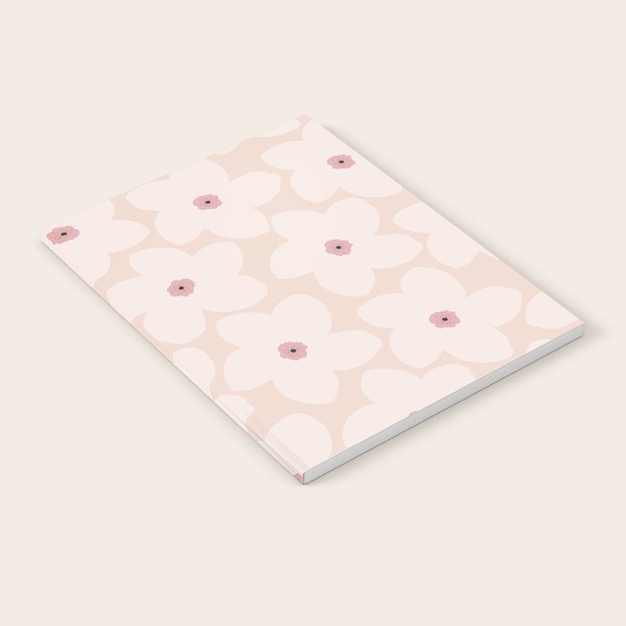 Blush Pink Retro Flower Notebook Gallery Image 1