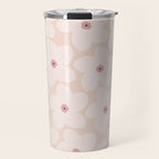 Blush Pink Retro Flower Travel Mug Gallery Image 1