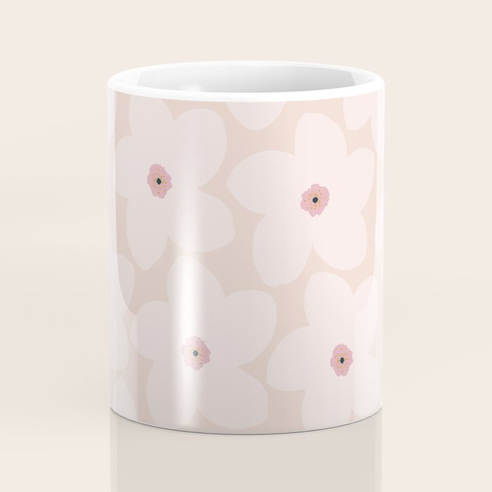 Blush Pink Retro Flower Coffee Mug Gallery Image 4
