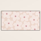 Blush Pink Retro Flower Desk Mat Gallery Image 3