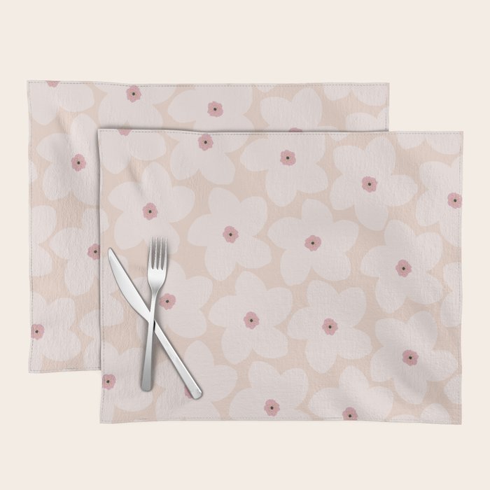 Blush Pink Retro Flower Placemat Gallery Image 1