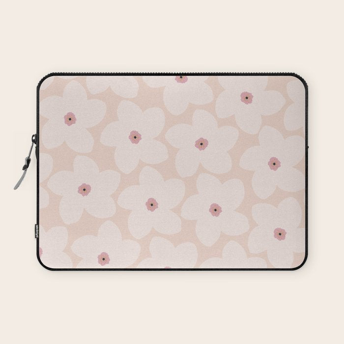 Blush Pink Retro Flower Laptop Sleeve Gallery Image 1