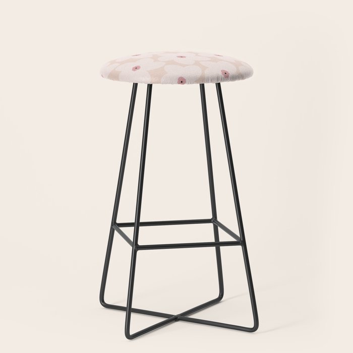 Blush Pink Retro Flower Stool Gallery Image 1