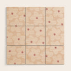 Blush Pink Retro Flower Wood Wall Art Gallery Image 1