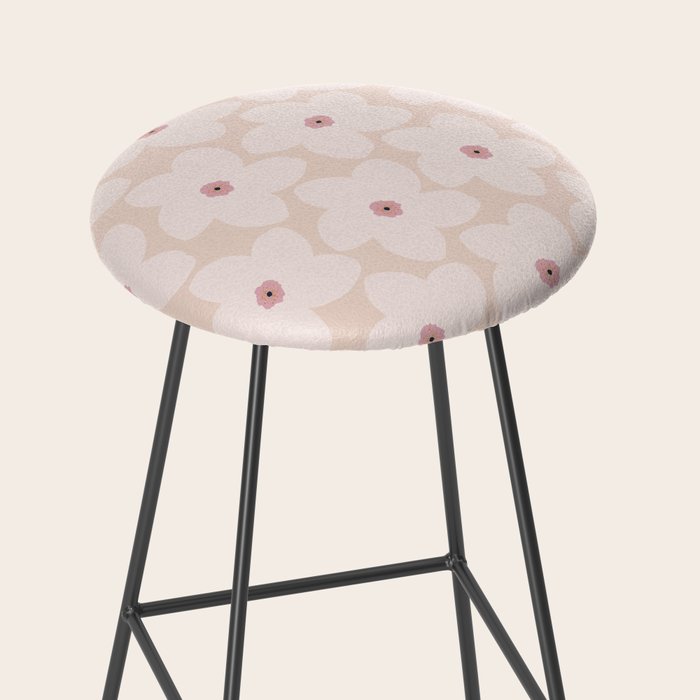Blush Pink Retro Flower Stool Gallery Image 2