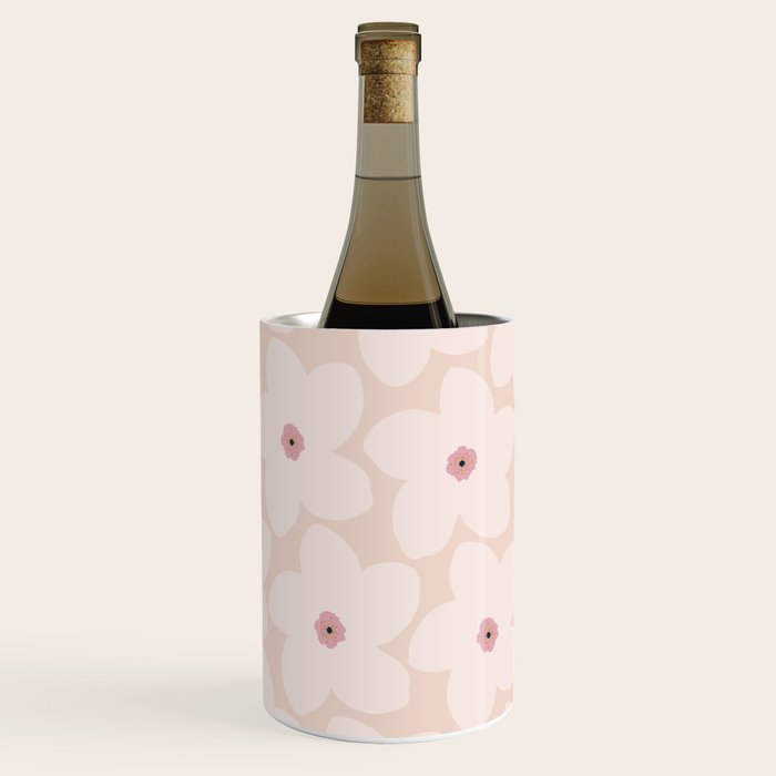 Blush Pink Retro Flower Wine Chiller Gallery Image 1