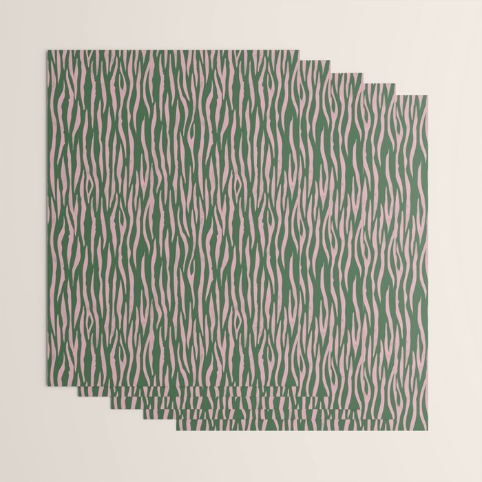 Tiger Stripes In Pink And Green Wrapping Paper Gallery Image 3