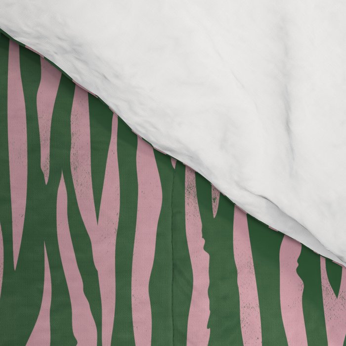 Tiger Stripes In Pink And Green Comforter Gallery Image 4