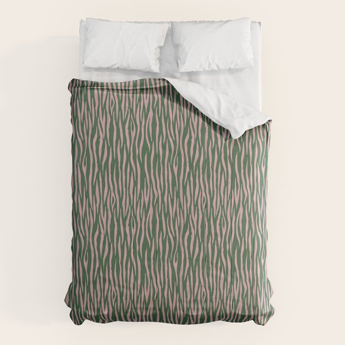 Tiger Stripes In Pink And Green Comforter Gallery Image 6