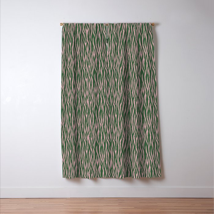 Tiger Stripes In Pink And Green Window Curtain Gallery Image 3