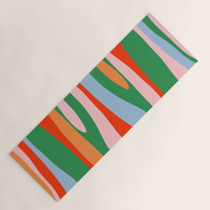Bold and Colorful Abstract Wild Stripes Modern Multicolor Pattern Yoga Mat Gallery Image 1
