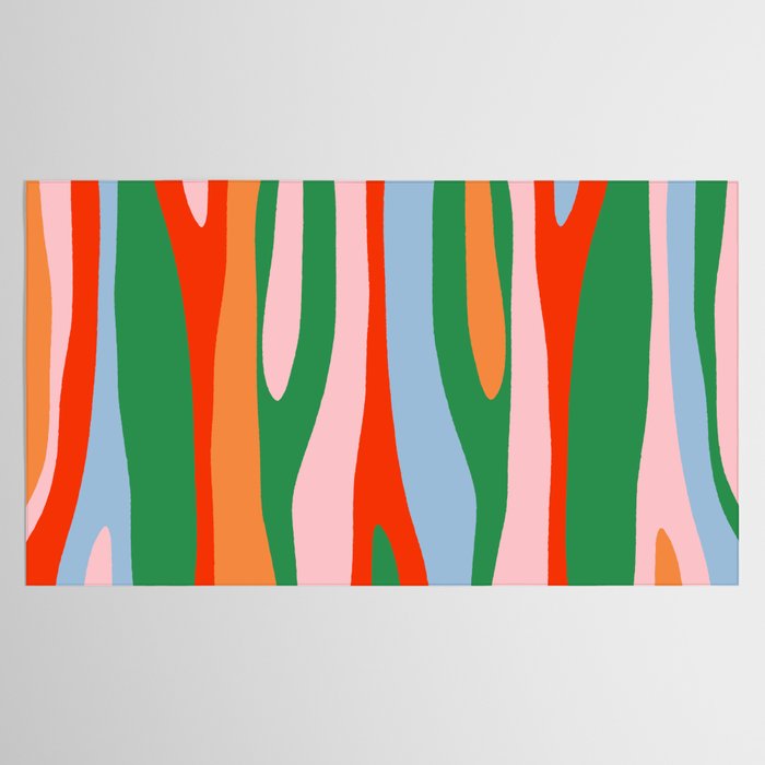 Bold and Colorful Abstract Wild Stripes Modern Multicolor Pattern Tablecloth Gallery Image 2