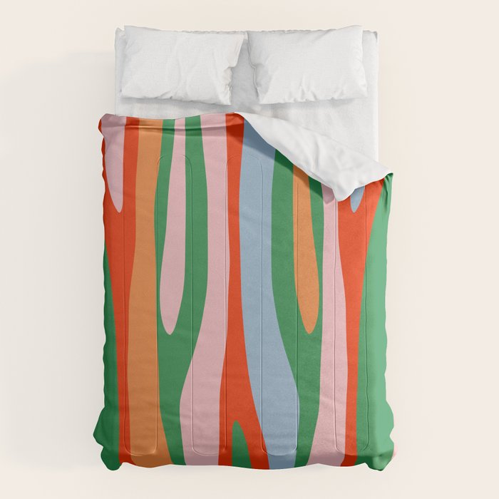 Bold and Colorful Abstract Wild Stripes Modern Multicolor Pattern Comforter Gallery Image 1