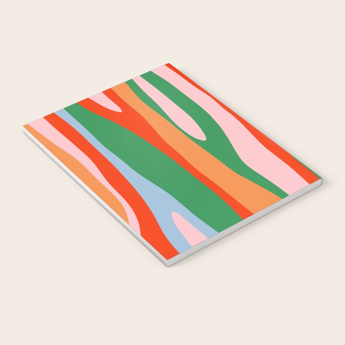 Bold and Colorful Abstract Wild Stripes Modern Multicolor Pattern Notebook Gallery Image 3