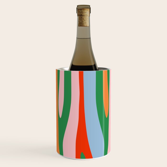 Bold and Colorful Abstract Wild Stripes Modern Multicolor Pattern Wine Chiller Gallery Image 1