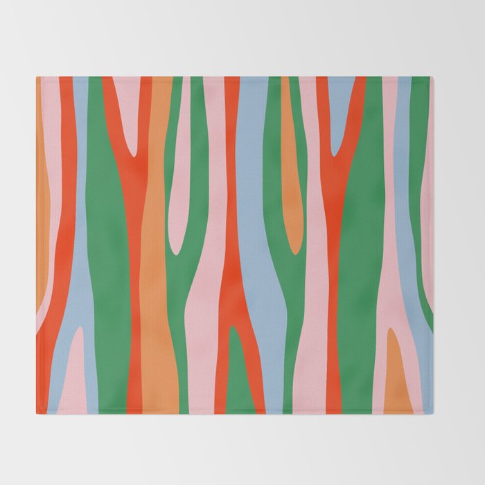 Bold and Colorful Abstract Wild Stripes Modern Multicolor Pattern Throw Blanket Gallery Image 2