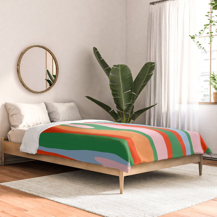Bold and Colorful Abstract Wild Stripes Modern Multicolor Pattern Comforter Gallery Image 2