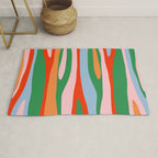 Bold and Colorful Abstract Wild Stripes Modern Multicolor Pattern Rug Gallery Image 1