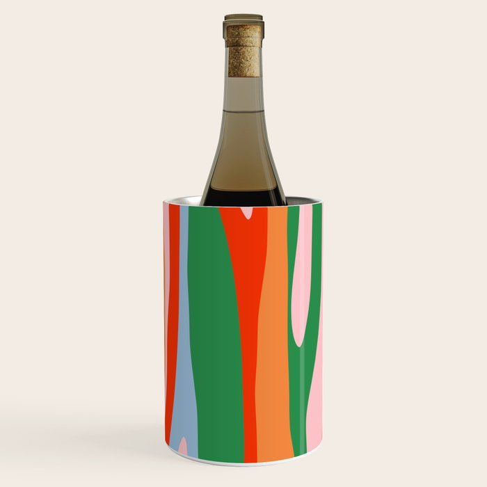 Bold and Colorful Abstract Wild Stripes Modern Multicolor Pattern Wine Chiller Gallery Image 2