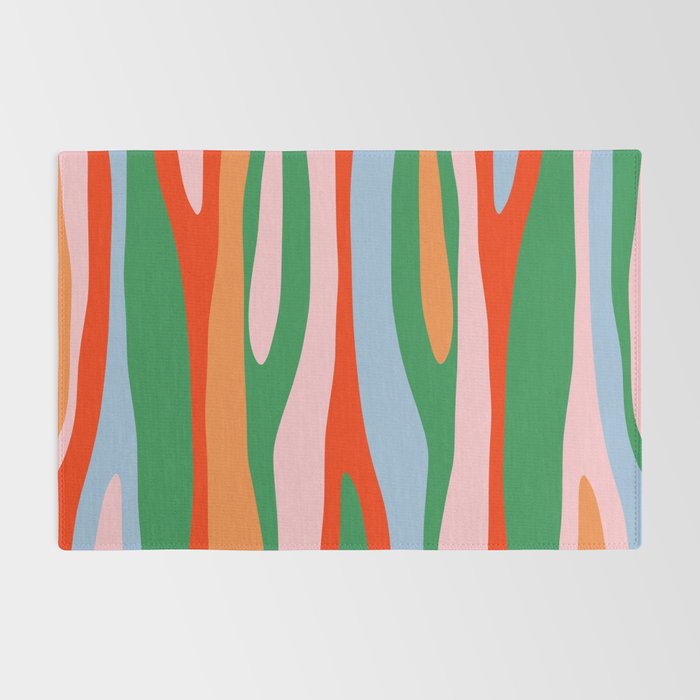 Bold and Colorful Abstract Wild Stripes Modern Multicolor Pattern Rug Gallery Image 2