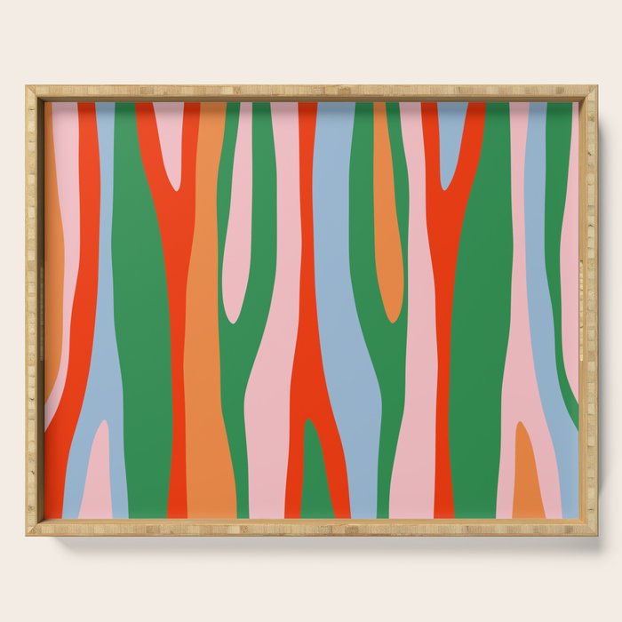 Bold and Colorful Abstract Wild Stripes Modern Multicolor Pattern Serving Tray Gallery Image 1