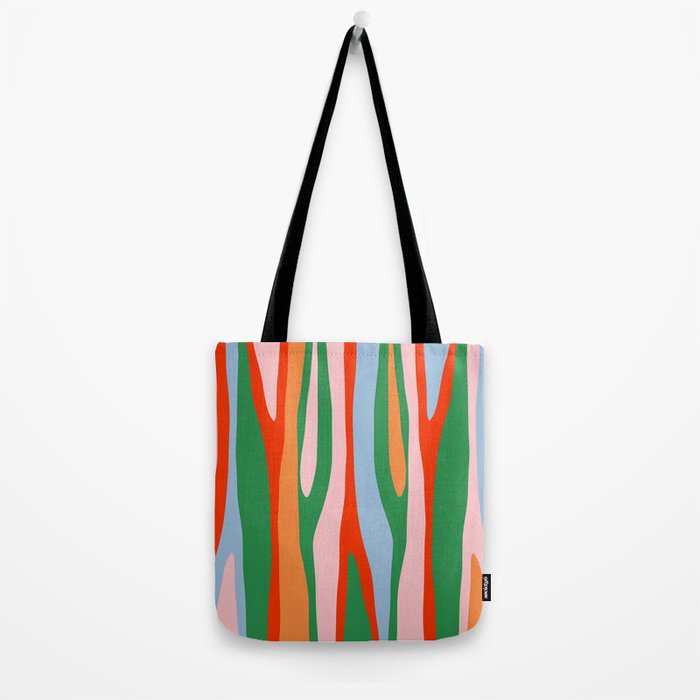 Bold and Colorful Abstract Wild Stripes Modern Multicolor Pattern Tote Bag Gallery Image 2