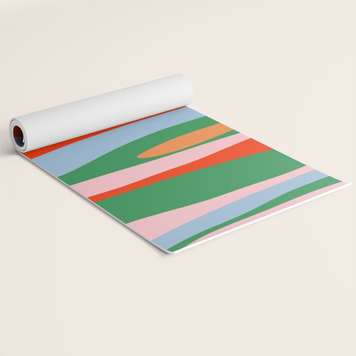 Bold and Colorful Abstract Wild Stripes Modern Multicolor Pattern Yoga Mat Gallery Image 2