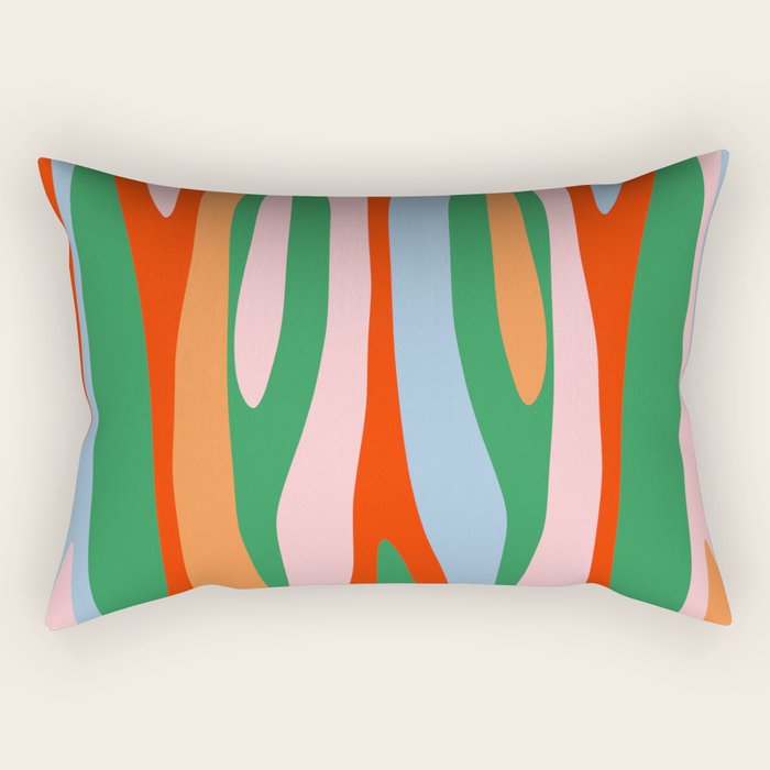 Bold and Colorful Abstract Wild Stripes Modern Multicolor Pattern Rectangular Pillow Gallery Image 1