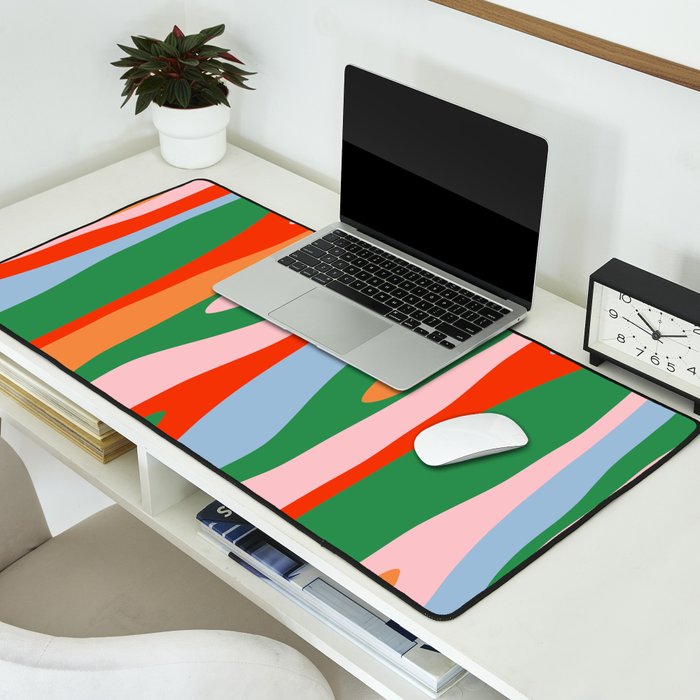 Bold and Colorful Abstract Wild Stripes Modern Multicolor Pattern Desk Mat Gallery Image 2
