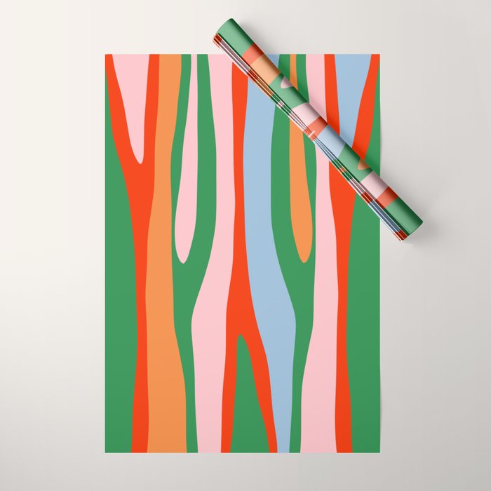 Bold and Colorful Abstract Wild Stripes Modern Multicolor Pattern Wrapping Paper Gallery Image 1