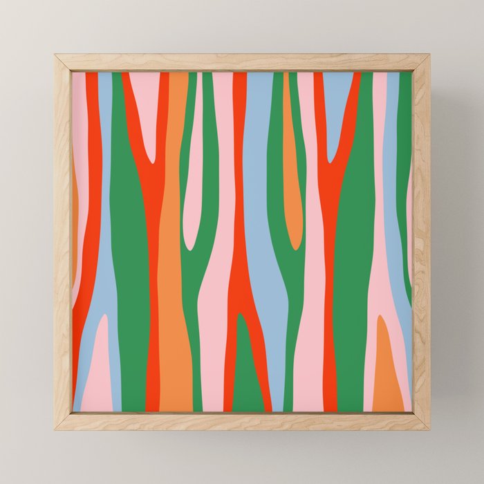 Bold and Colorful Abstract Wild Stripes Modern Multicolor Pattern Mini Art Print Gallery Image 1