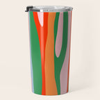 Bold and Colorful Abstract Wild Stripes Modern Multicolor Pattern Travel Mug Gallery Image 3