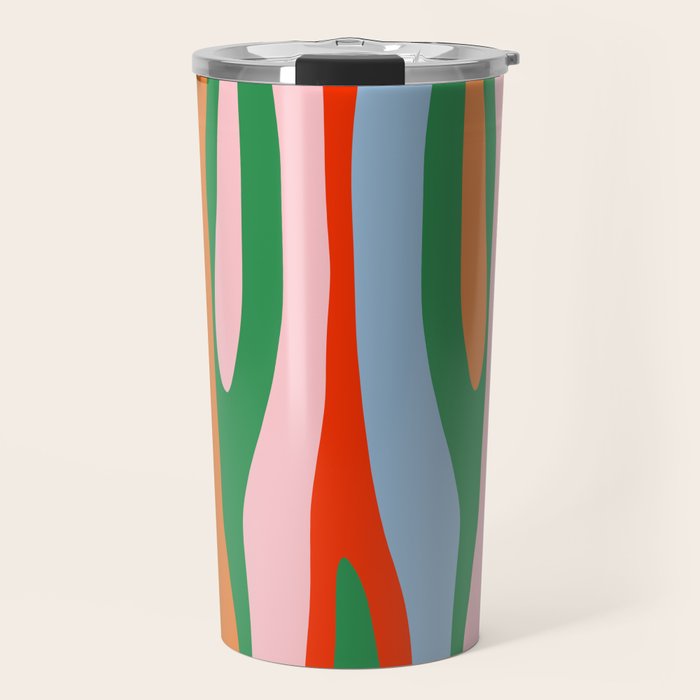 Bold and Colorful Abstract Wild Stripes Modern Multicolor Pattern Travel Mug Gallery Image 1