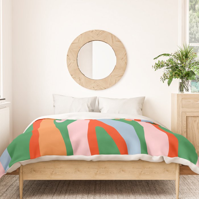 Bold and Colorful Abstract Wild Stripes Modern Multicolor Pattern Duvet Cover Gallery Image 3