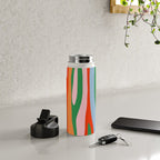 Bold and Colorful Abstract Wild Stripes Modern Multicolor Pattern Water Bottle Gallery Image 4