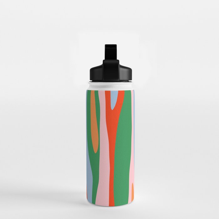 Bold and Colorful Abstract Wild Stripes Modern Multicolor Pattern Water Bottle Gallery Image 2