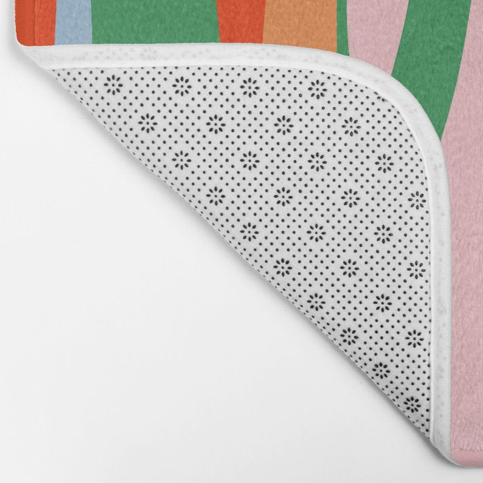 Bold and Colorful Abstract Wild Stripes Modern Multicolor Pattern Bath Mat Gallery Image 2