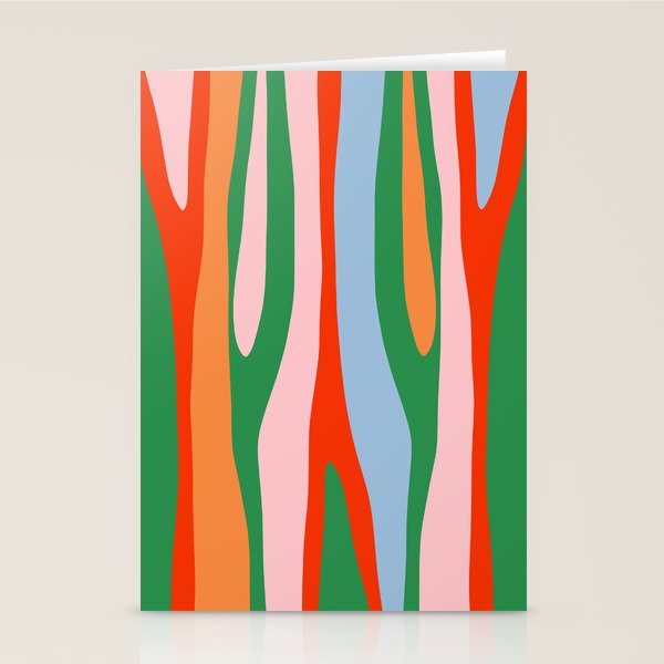 Bold and Colorful Abstract Wild Stripes Modern Multicolor Pattern Stationery Card Gallery Image 1