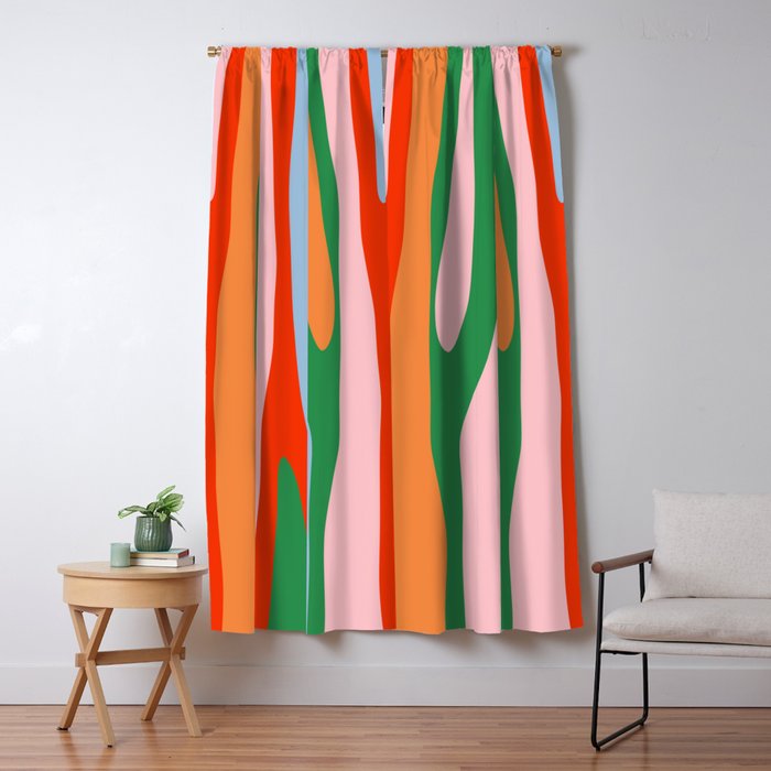 Bold and Colorful Abstract Wild Stripes Modern Multicolor Pattern Window Curtain Gallery Image 5