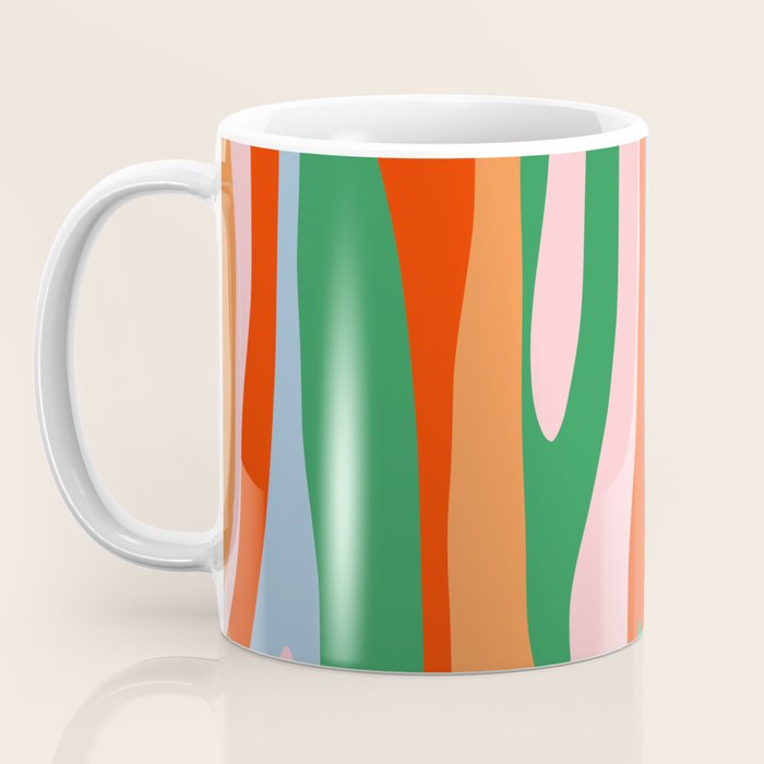 Bold and Colorful Abstract Wild Stripes Modern Multicolor Pattern Coffee Mug Gallery Image 3