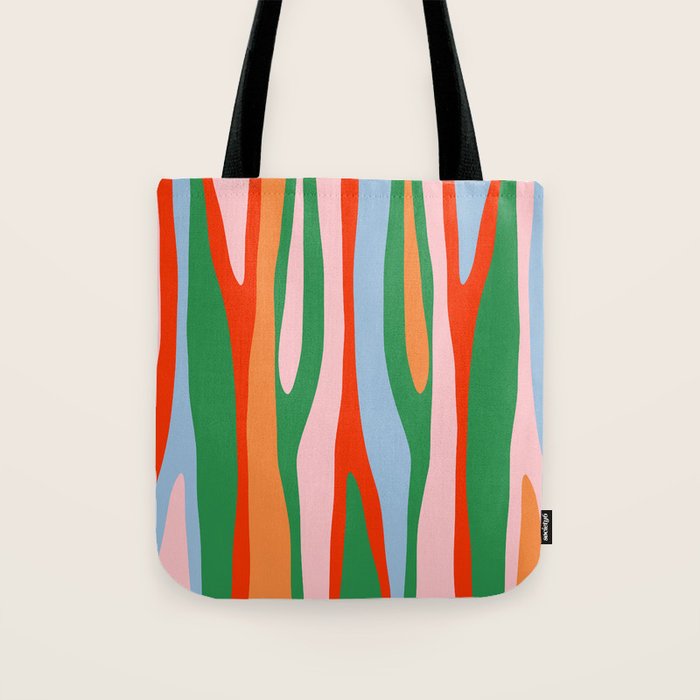 Bold and Colorful Abstract Wild Stripes Modern Multicolor Pattern Tote Bag Gallery Image 1