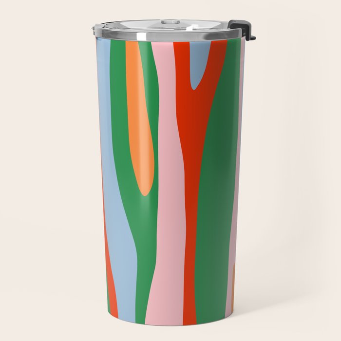 Bold and Colorful Abstract Wild Stripes Modern Multicolor Pattern Travel Mug Gallery Image 2