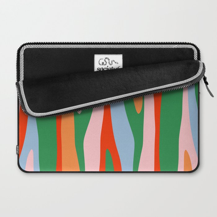 Bold and Colorful Abstract Wild Stripes Modern Multicolor Pattern Laptop Sleeve Gallery Image 2