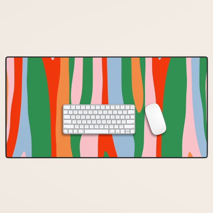 Bold and Colorful Abstract Wild Stripes Modern Multicolor Pattern Desk Mat Gallery Image 1