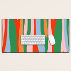 Bold and Colorful Abstract Wild Stripes Modern Multicolor Pattern Desk Mat Gallery Image 1