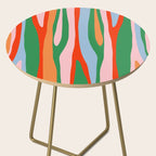 Bold and Colorful Abstract Wild Stripes Modern Multicolor Pattern Side Table Gallery Image 2