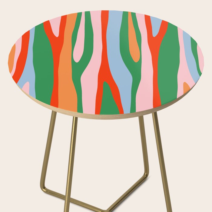 Bold and Colorful Abstract Wild Stripes Modern Multicolor Pattern Side Table Gallery Image 2
