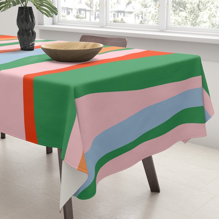 Bold and Colorful Abstract Wild Stripes Modern Multicolor Pattern Tablecloth Gallery Image 3