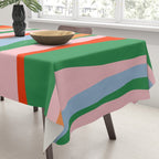 Bold and Colorful Abstract Wild Stripes Modern Multicolor Pattern Tablecloth Gallery Image 3
