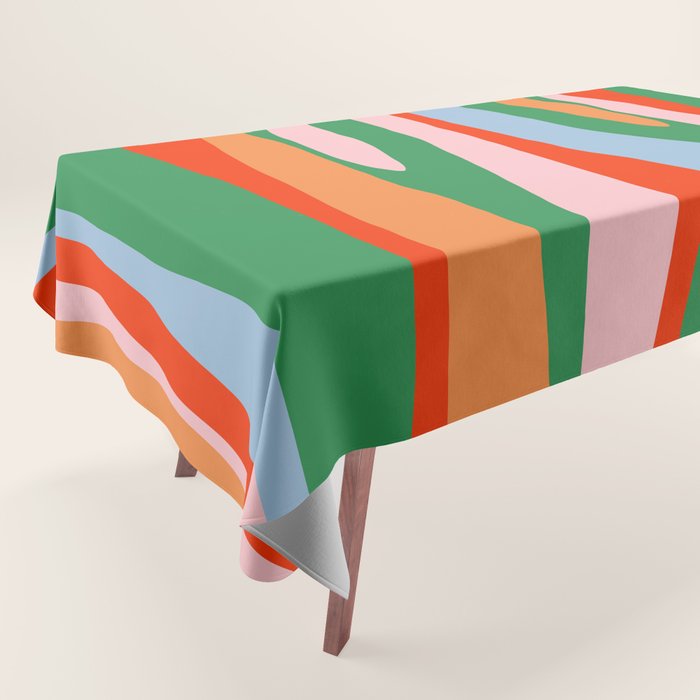 Bold and Colorful Abstract Wild Stripes Modern Multicolor Pattern Tablecloth Gallery Image 1
